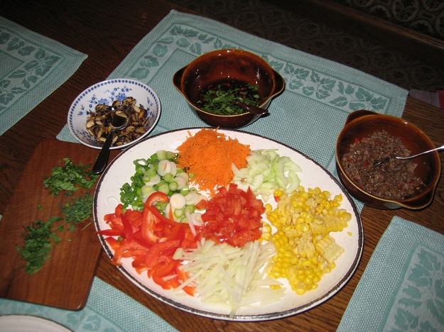 Frühlingsrollenzutaten