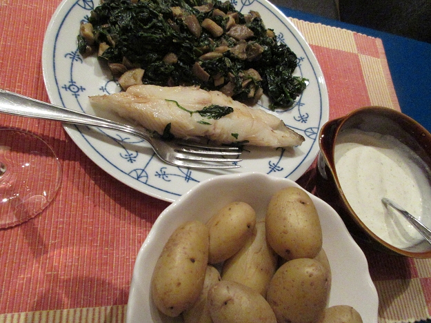 Spinat mit Fisch